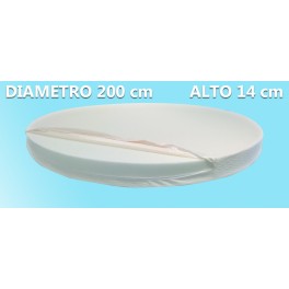 Materasso Rotondo Dolce Morfeo Alto 14 cm, Diametro 200 CM, Densità 30, Sfoderabile, Fodera in Aloe Vera 
